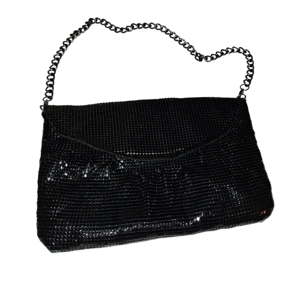 Whiting & Davis Black MESH Purse Elegant Quiet Luxury Old Money Vintage Chain